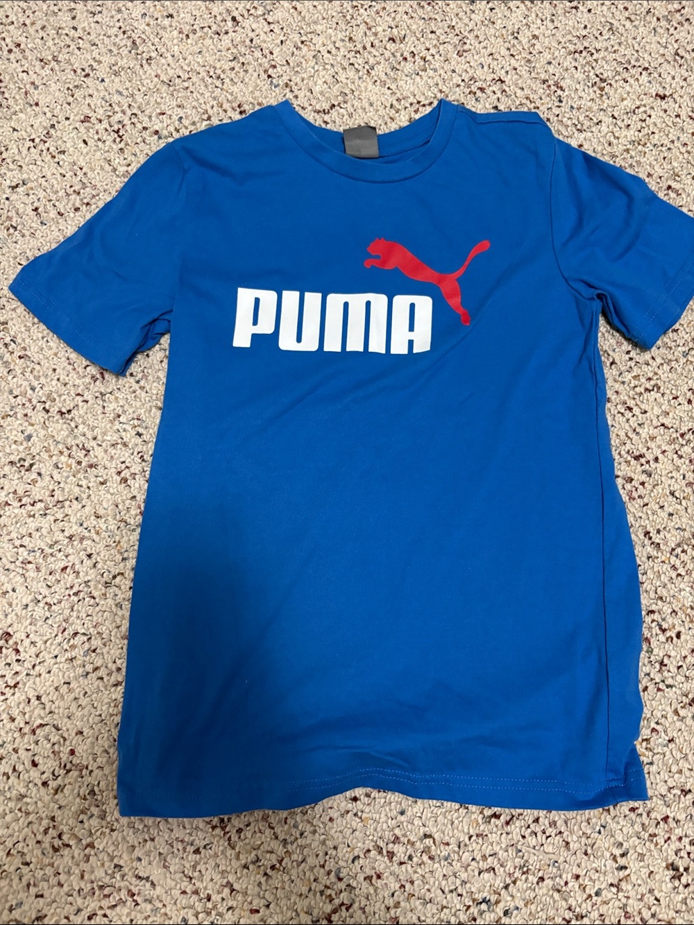 Puma Boys Royal Blue Tee with White and Red Logo